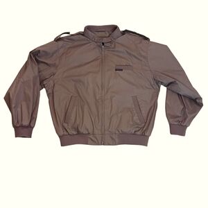 Vtg Members Only brown 80's jacket full zip windbreaker mens large